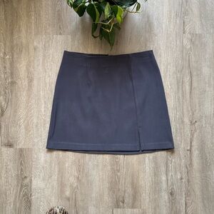 Vintage y2k Gray Mini skirt with Front Slit